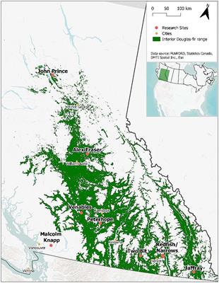 Downed woody debris varies with climate and harvesting treatment in Douglas-fir forests of British Columbia, Canada